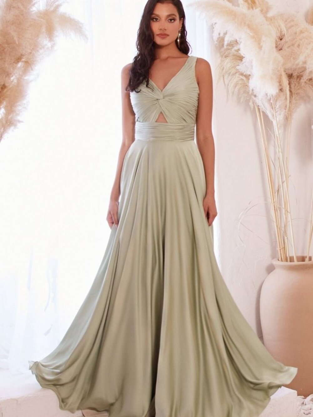NEW SAGE Evening Gown Floor Length Formal Elegant Stunning 7497